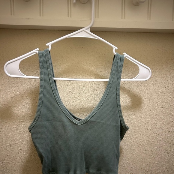 Garage Tops - Garage Dusty Green Ribbed Tank